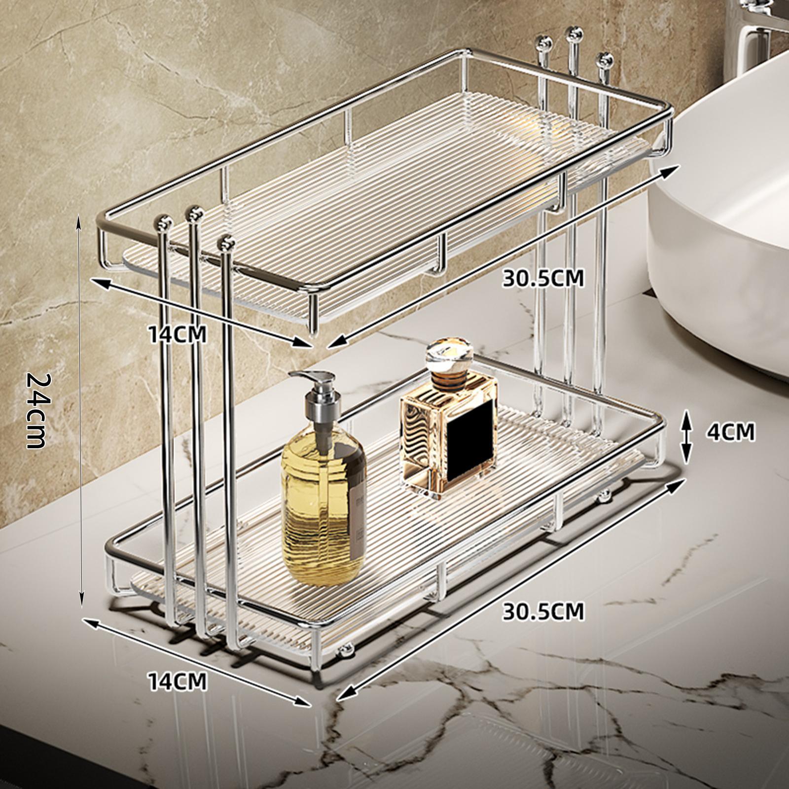 Bathroom Organizer Cosmetic Storage Shelf Makeup Storage Tray Shelf Desktop Cosmetic Rack for Bathroom