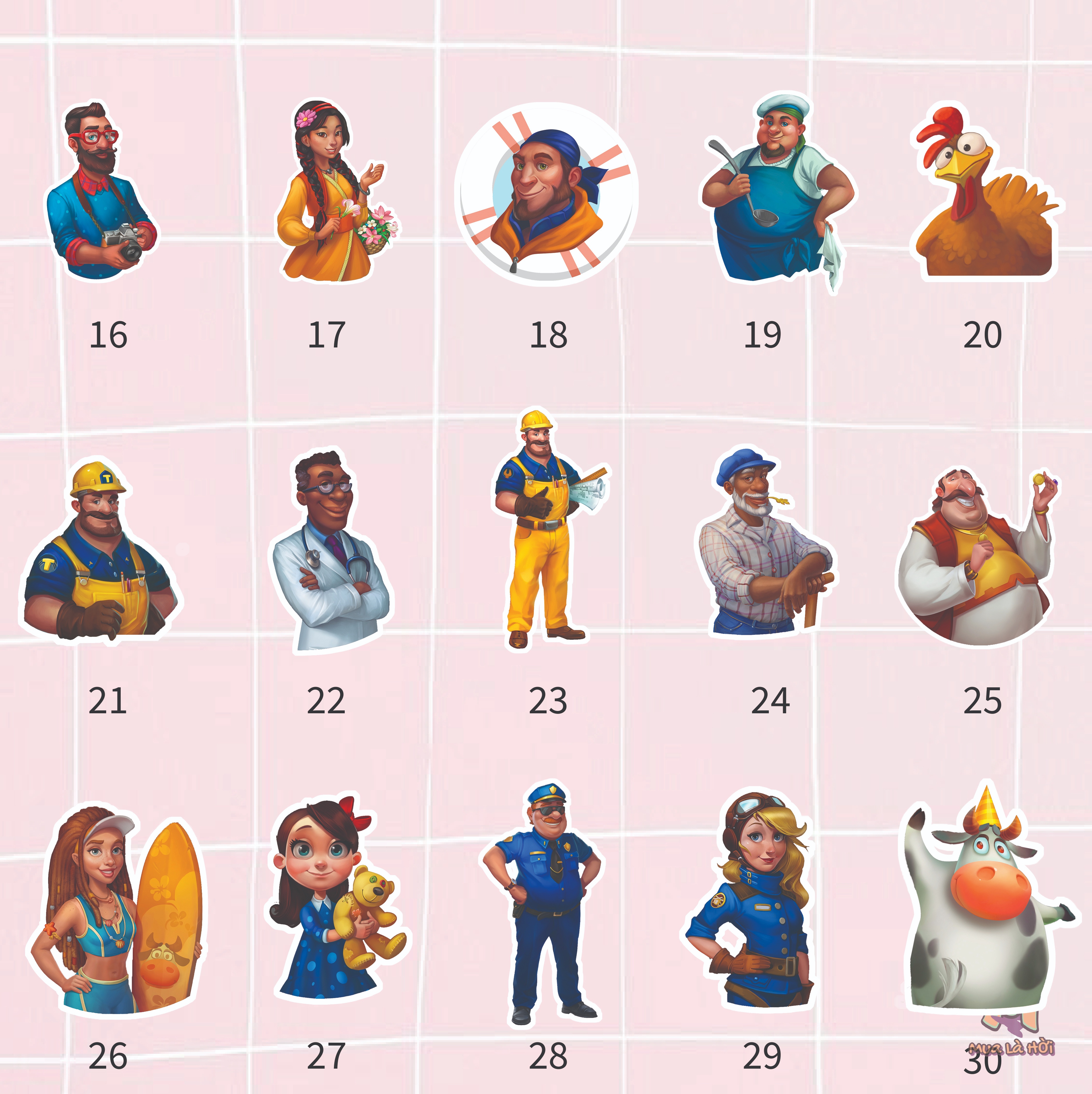 Miếng dán Stickers chủ đề Township