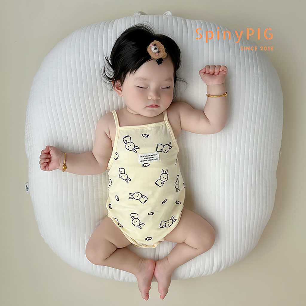 Bộ body cho bé gái sơ sinh 0-2 tuổi 2 dây style Hàn Quốc cotton thoáng khí dành cho mùa hè