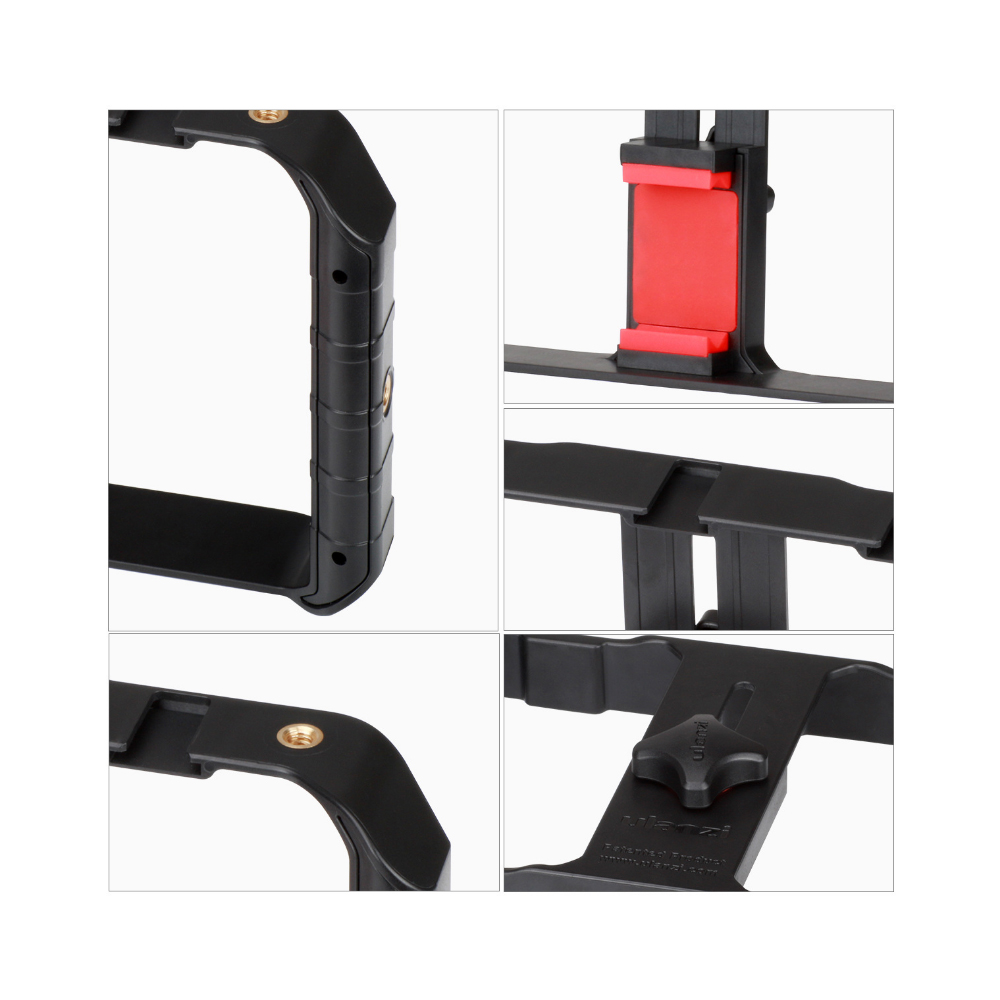 Phụ Kiện Quay Phim | Smartphone Video Rig/Grip, Dụng Cụ Hỗ Trợ Quay Trên Điện Thoại, Phiên Bản Mới, 3 Chân Đế Ẩn Có Thể Tích Hợp Thêm Micro, Đèn Led Trợ Sáng - Hàng Chính Hãng