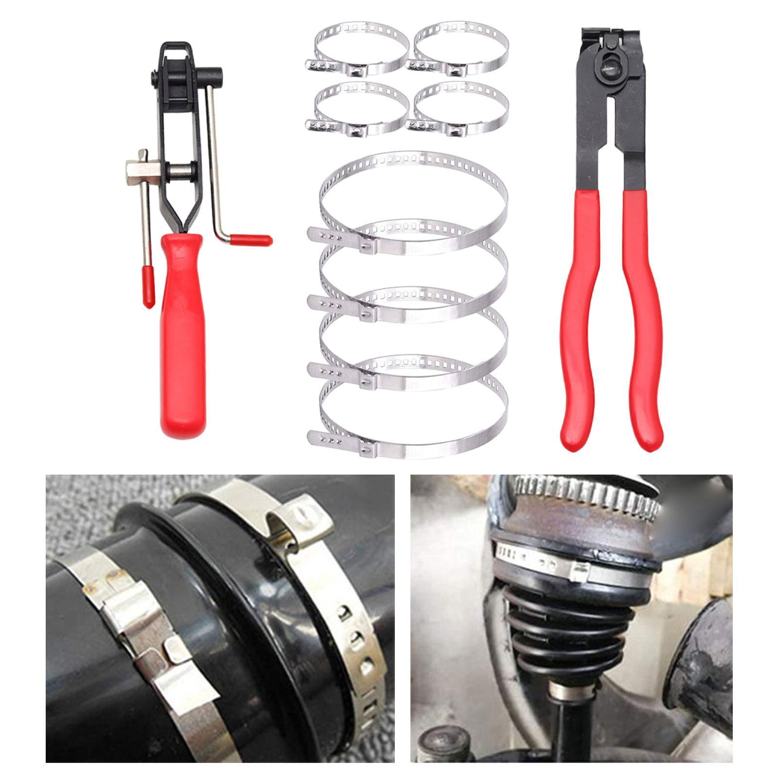 10 Pieces CV Boot Clamp Pliers Set Hose Band Axle Pliers Repair Tool Joint Boot Clamp Pliers for Most Car ATV UTV