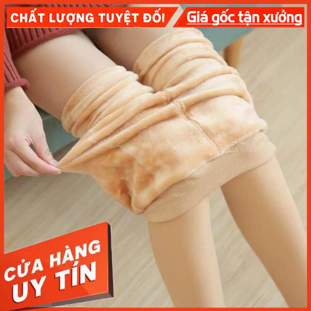 Quần Tất Lót Lông Cho Nữ Cả Bàn Chân 2 Màu Đen Da Chất Dày