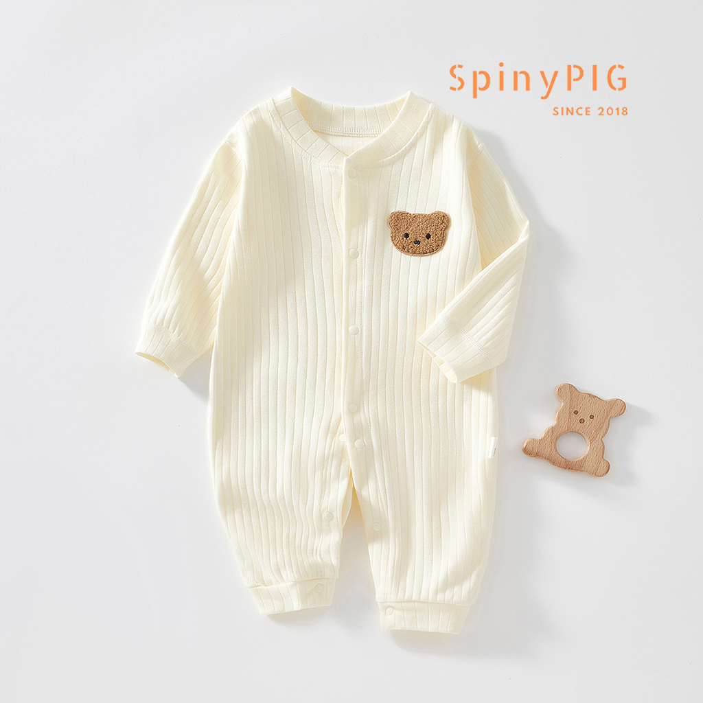 Bộ body cho bé sơ sinh 0-2 tuổi dài tay cotton mềm mại nhiều màu mặt gấu cực xinh cho bé trai bé gái mùa thu đông