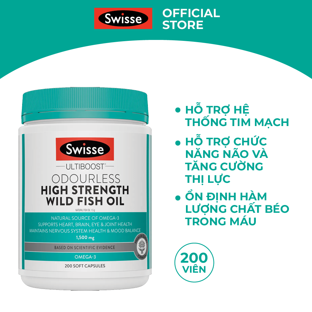 Viên Uống Dầu Cá Swisse Fish Oil 1500Mg 200V