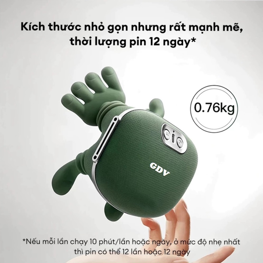 [Tặng sạc + cáp] Máy Massage Cổ Vai Gáy GDV Mô Phỏng Bàn Tay Người Kết Hợp Chườm Ấm, Mát Xa Trị Liệu Giảm Đau Mỏi Cơ - Hàng Chính Hãng
