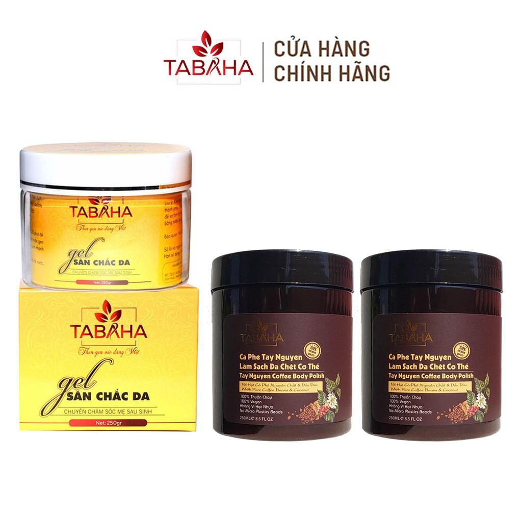 Combo 2 Cà phê Tẩy da chết Tabaha 250ml + 1 Gel săn chắc da tan mỡ Tabaha 250g