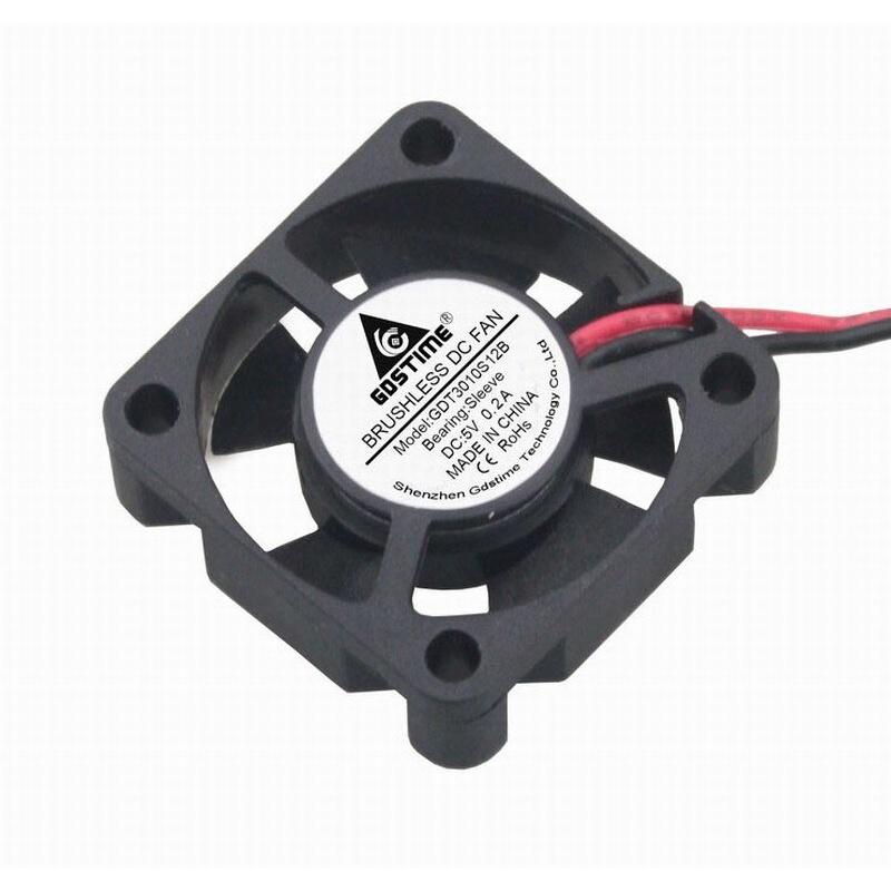 Gdstime 5 Pieces 30x30x10mm DC 5V Dupont Connector 3010 Mini Brushless Cooling Fan 30mm x 10mm for Raspberry 3cm