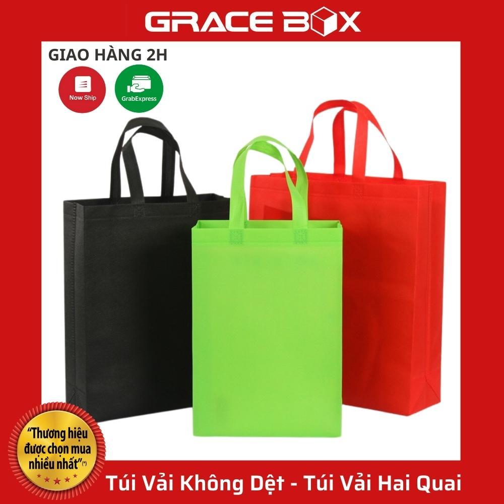 Túi Vải Không Dệt - Túi Vải Bảo Vệ Môi Trường - Túi Vải Hai Quai - Siêu Thị Bao Bì Grace Box - Màu Kem