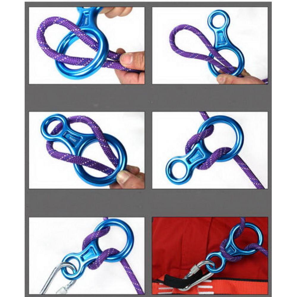 Figure 8 Mountaineering Climbing Tree Rock Rappelling Ring Belay Device 35KN