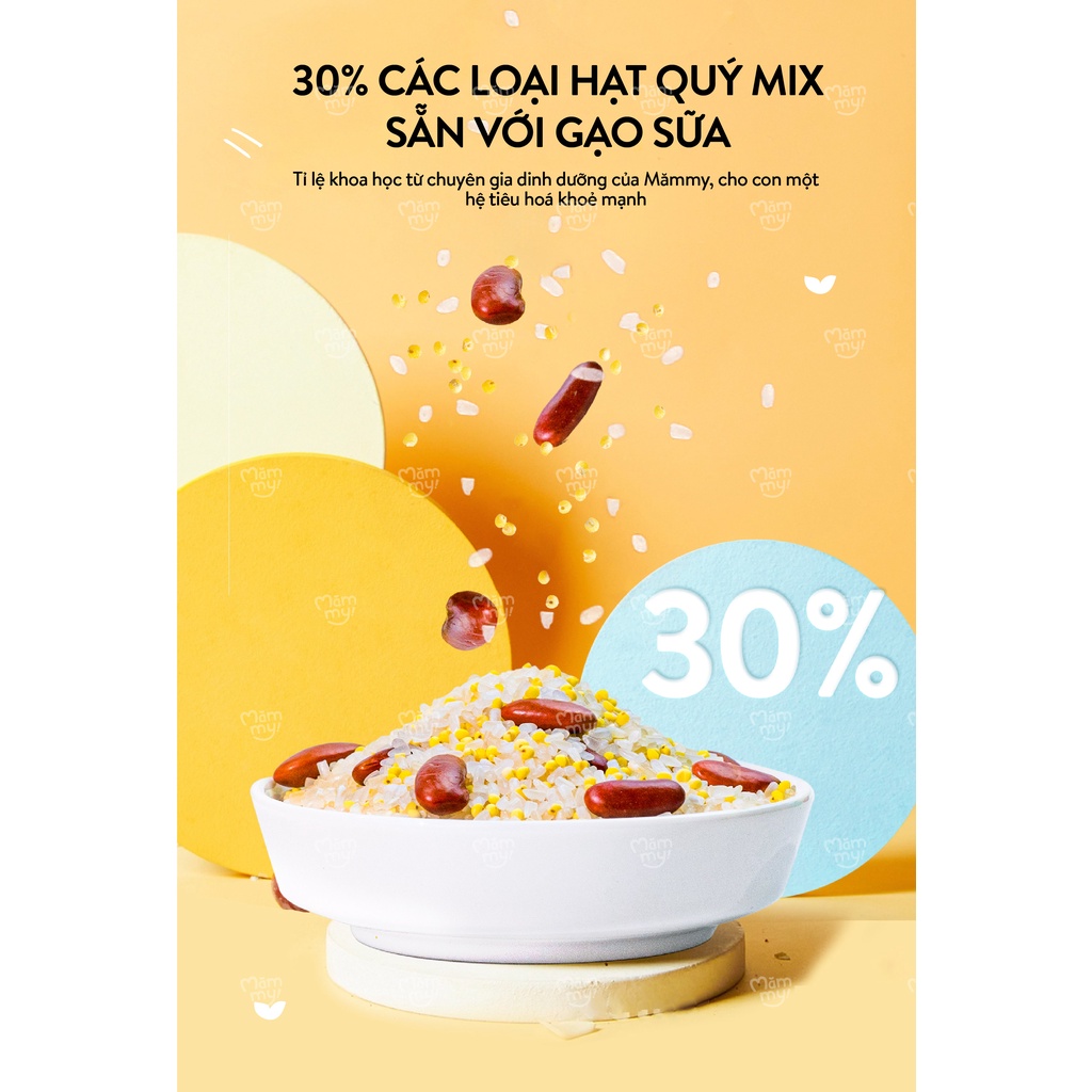 Combo 9 hũ hạt mix sẵn Mămmy nấu cháo bổ sung chất dinh dưỡng cho bé ăn dặm trên 6 tháng