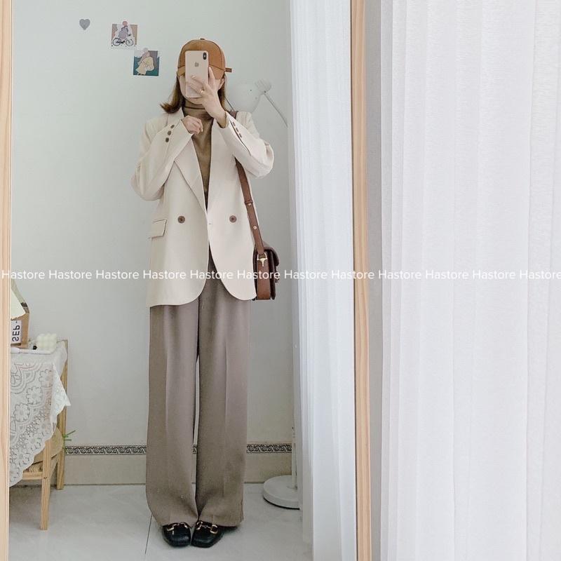 Khoác Blazer tay cài khuy xuất Hàn