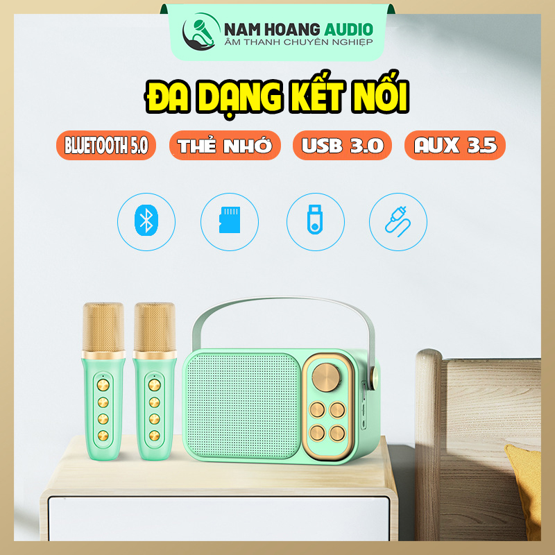 Loa Karaoke Mini Bluetooth YS-103 Xanh Giá Rẻ Kèm 1 Micro Không Dây Âm Thanh Siêu Hay Sang Trọng