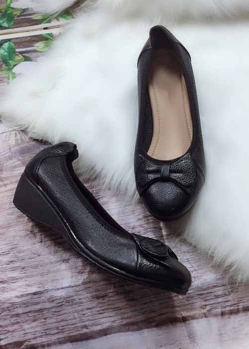 Giày cao gót bít mũi, da bò đế xuồng cao 5cm MT1