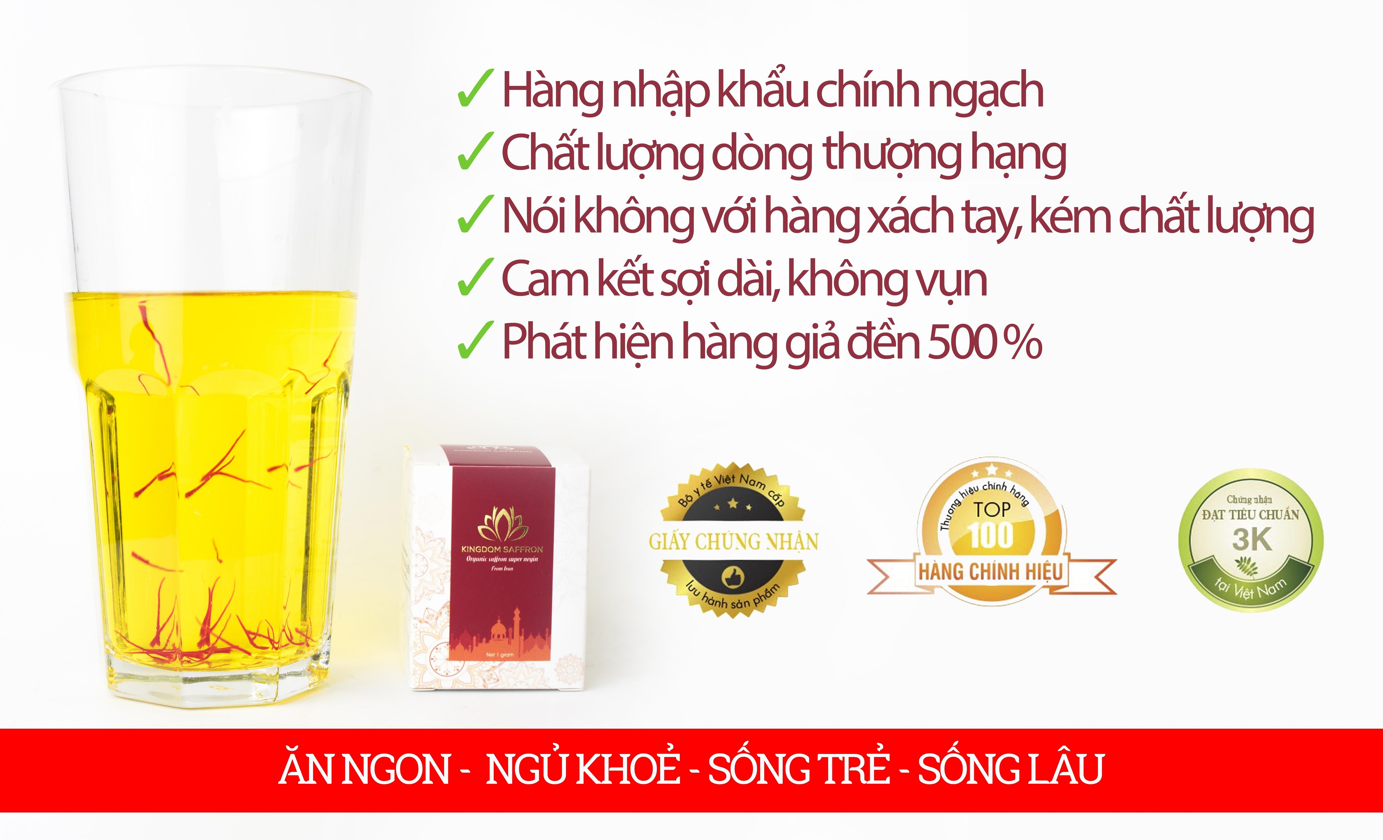 Saffron nhụy hoa nghệ tây Kingdom Herb chính hãng loại Super Negin thượng hạng hộp 0.1 gram (mẫu thử)