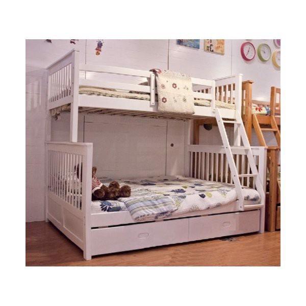 Giường 2 Tầng Gỗ Tự Nhiên 1m4-1m Người Lớn Sử Dụng Được K.Bed  -Trắng