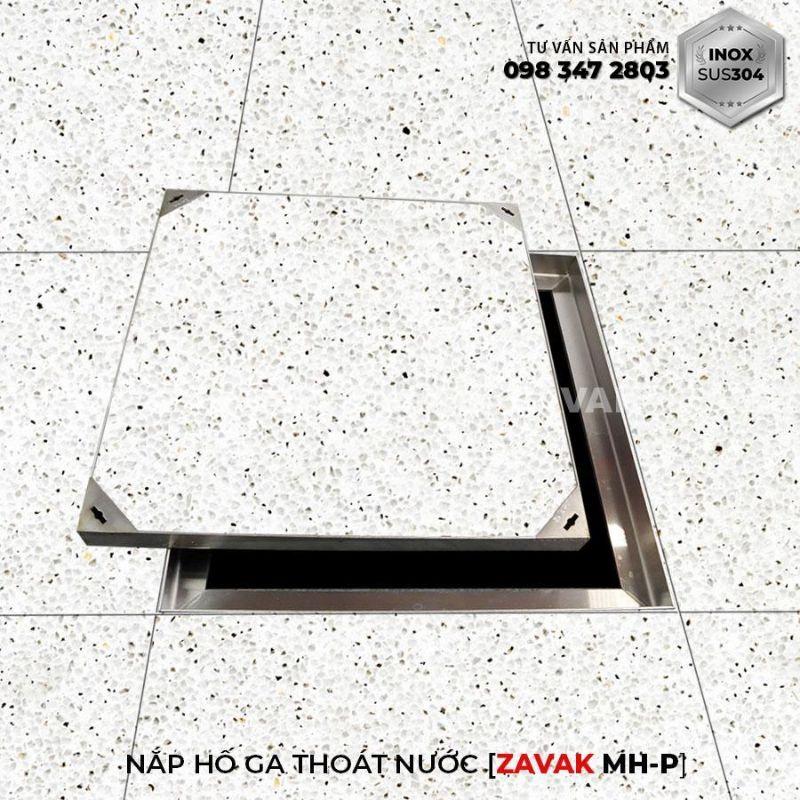 Nắp hố ga lát đá ZAVAK MHP-AA60 KT60x60cm/ lát đá 2cm/ inox 304