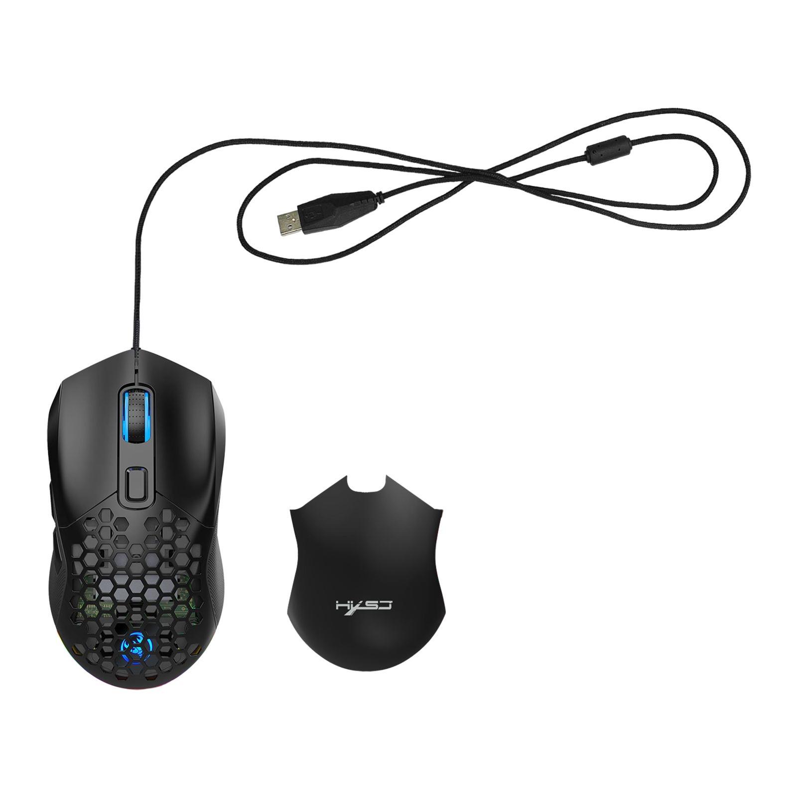 Wired Gaming Mouse Colorful LED Lights Ergonomic for Laptop Notebook PC