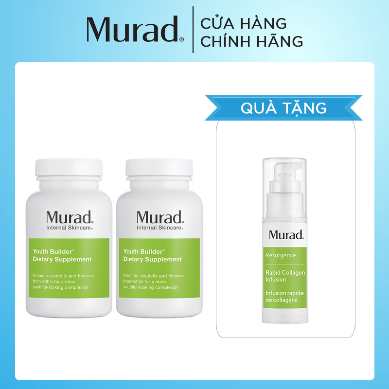 2 Viên uống trẻ hóa Murad Youth Builder 120 viên Tặng tinh Chất  Rapid Collagen Infusion 30ml