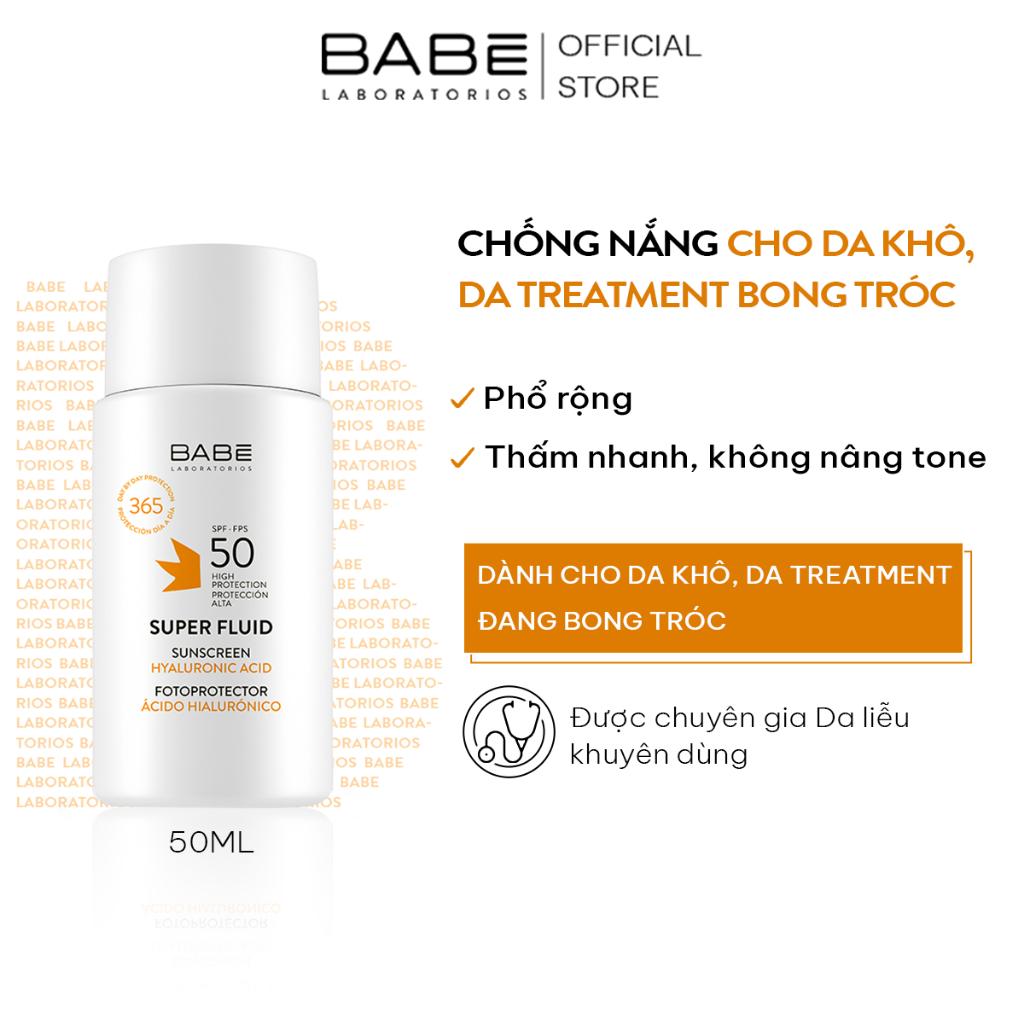 Kem chống nắng phổ rộng BABE Super Fluid Sunscreen SPF50 50ml