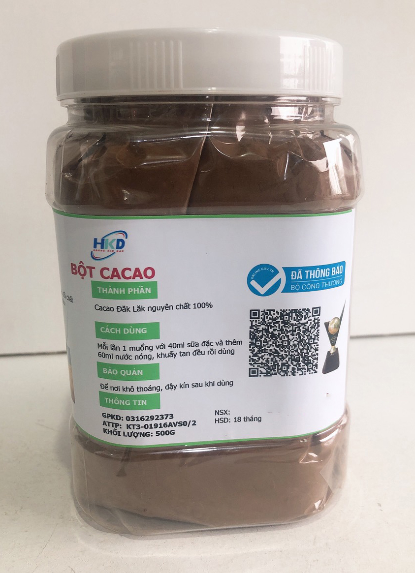 Bột Cacao Đắk Lắk nguyên chất (500gr)