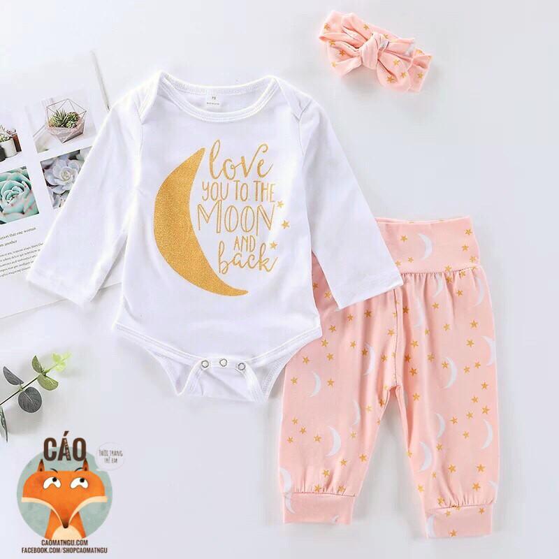 HÌNH THẬT - Set body bé gái Moon 3 món giá tốt
