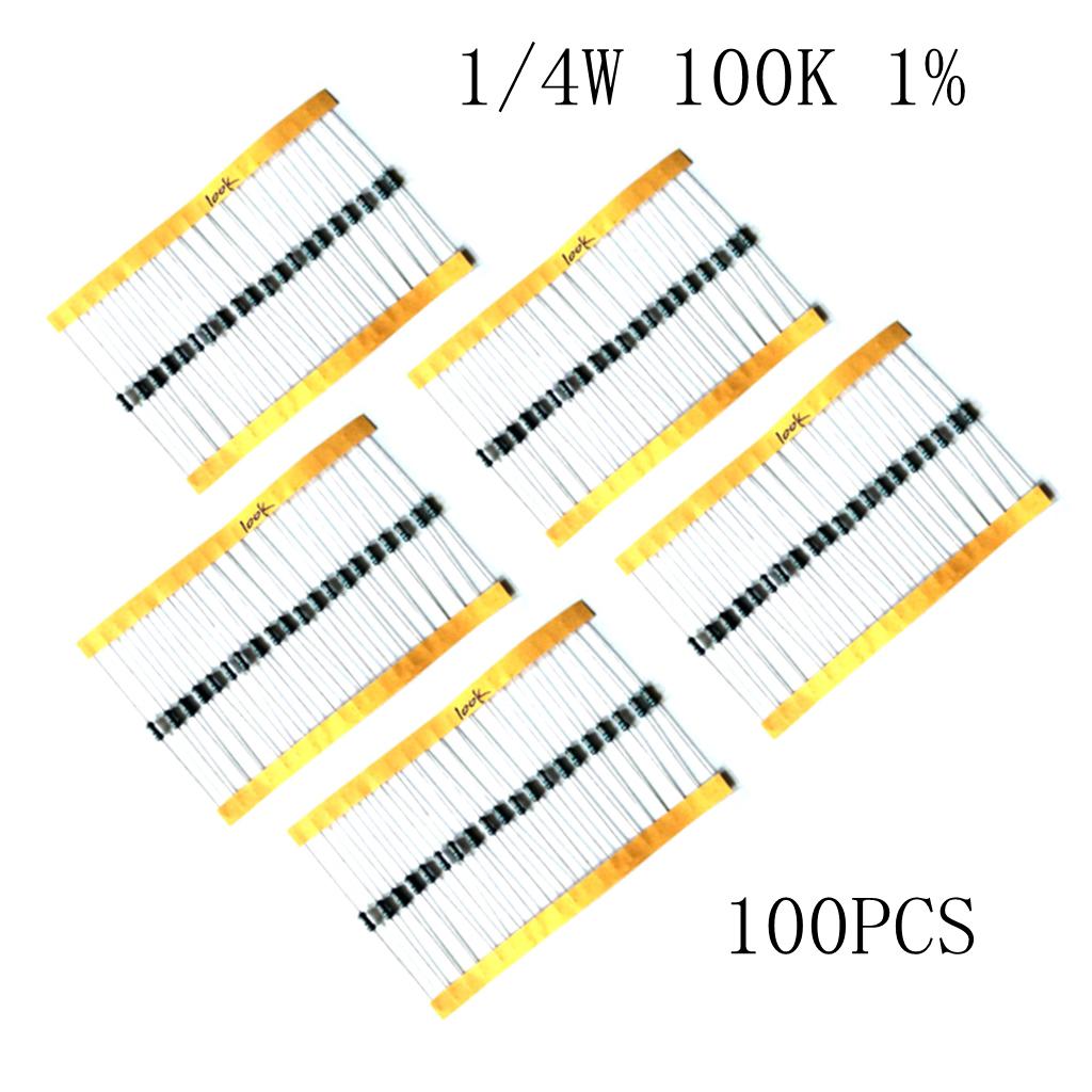 100 Pieces 1/4W Metal Film Resistor Precision Resistor Precision 1%