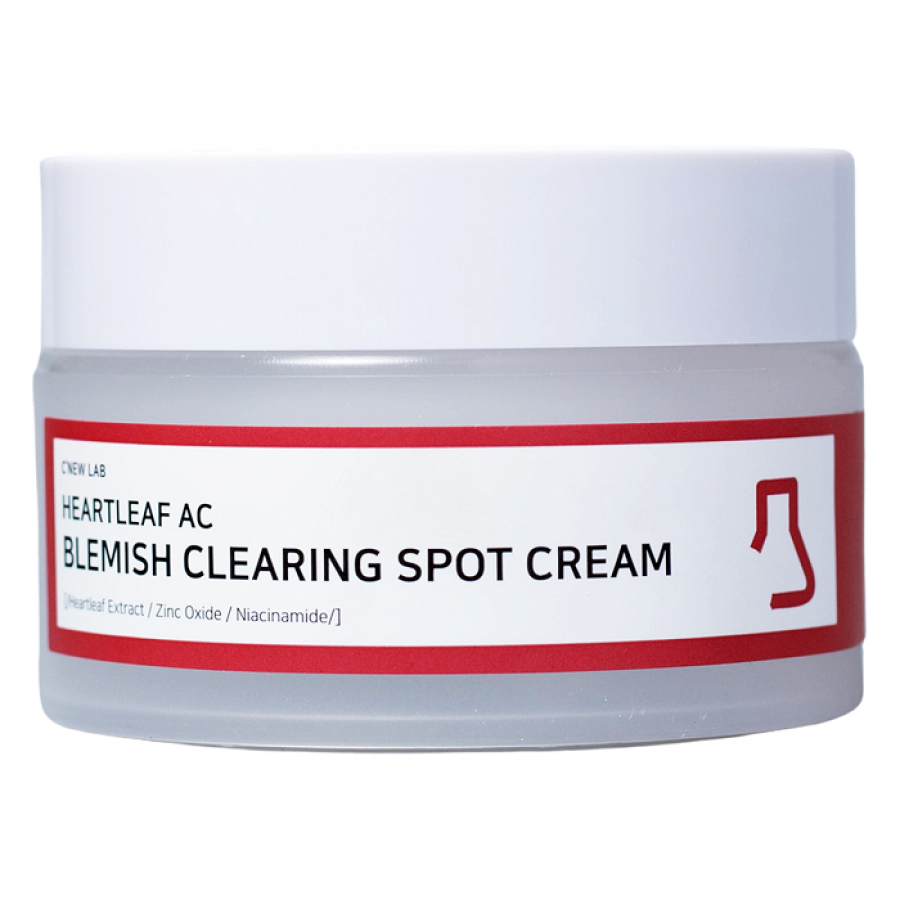 Kem Dưỡng Da Ngừa Mụn Heartleaf Ac Blemish Clearing Spot Cream C'NEW LAB Giúp Da Mịn Màng, Tươi Sáng 30Ml - Màu Đỏ