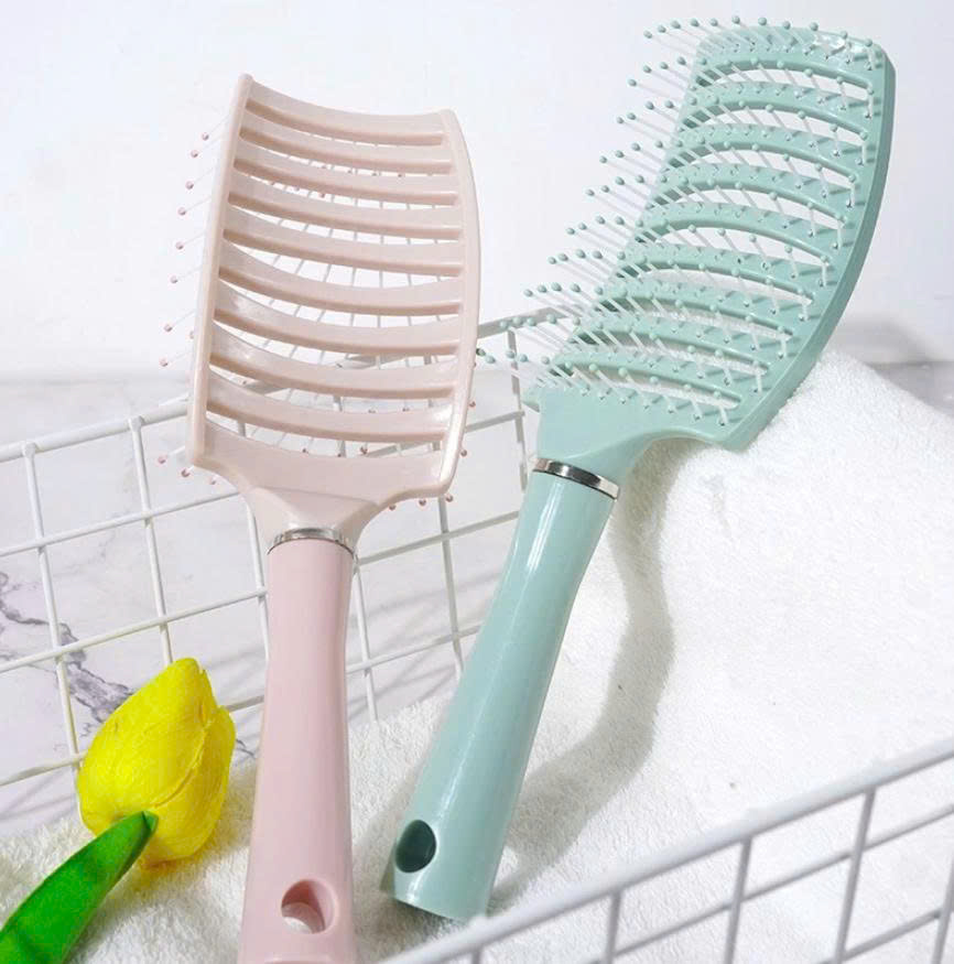 Lược gỡ rối, tạo kiểu chải tóc làm phồng tóc hình bán nguyệt, lược chải tóc gỡ rối tạo kiểu
