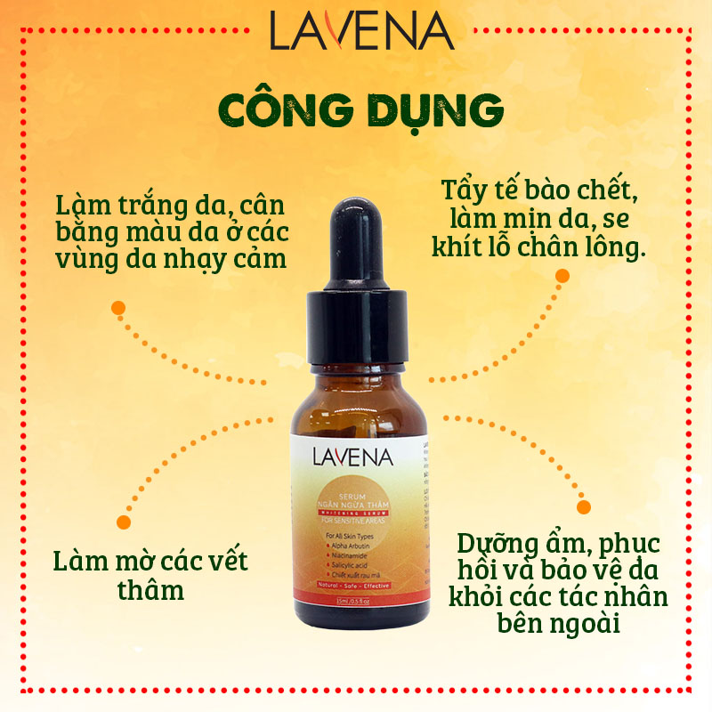 Serum ngừa thâm nách, bẹn, mông, khuỷu tay, đầu gối Lavena - Hết thâm, dưỡng trắng cho vùng da nhạy cảm.