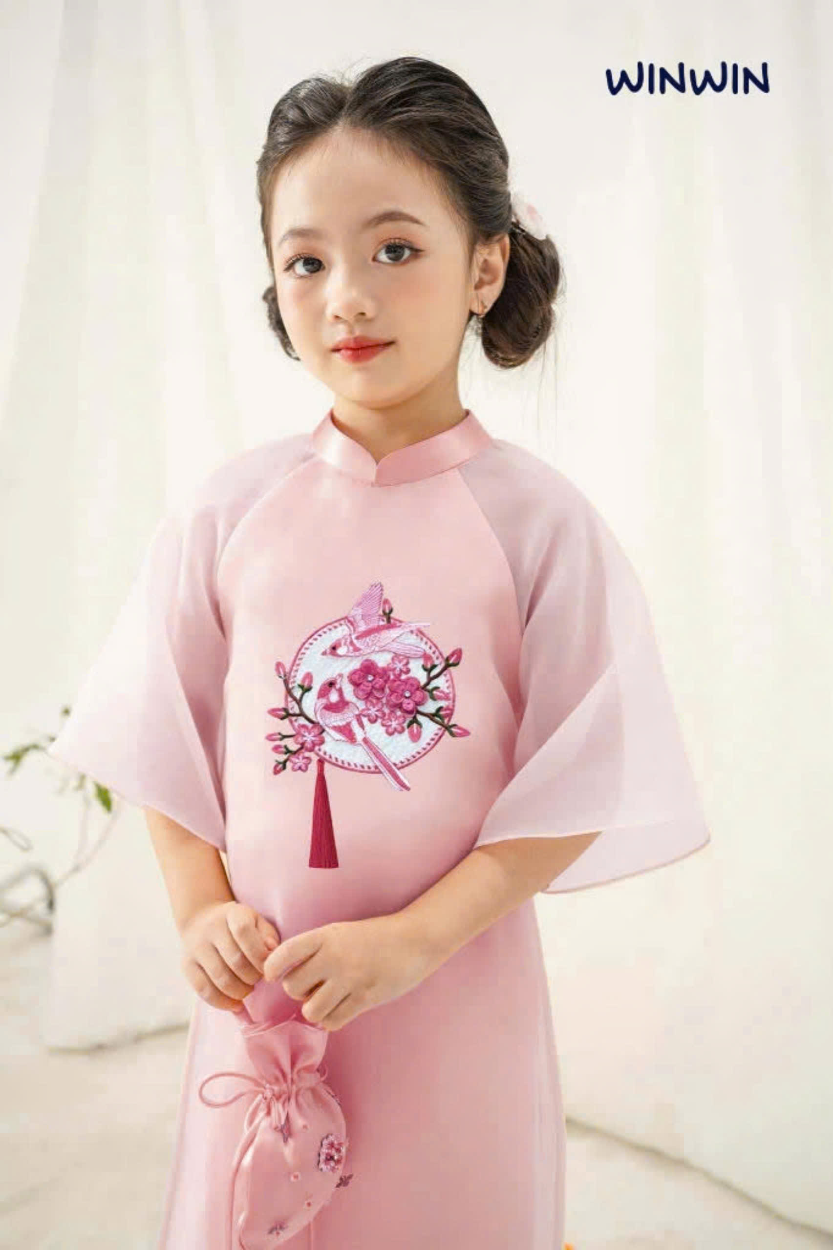 Bộ áo dài tết cho bé gái mẫu hoa mùa xuân xinh xắn diện lễ tết noel giáng sinh năm mới  từ 10-40kg hàng thiết kế cao cấp