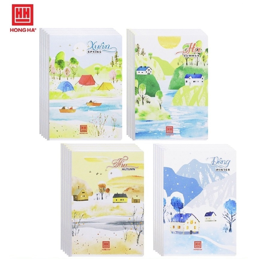 Lốc vở kẻ ngang bốn mùa B5 Pupil Hồng Hà Xuân Hạ Thu Đông 1004 / 1001 / 1002 / 1032