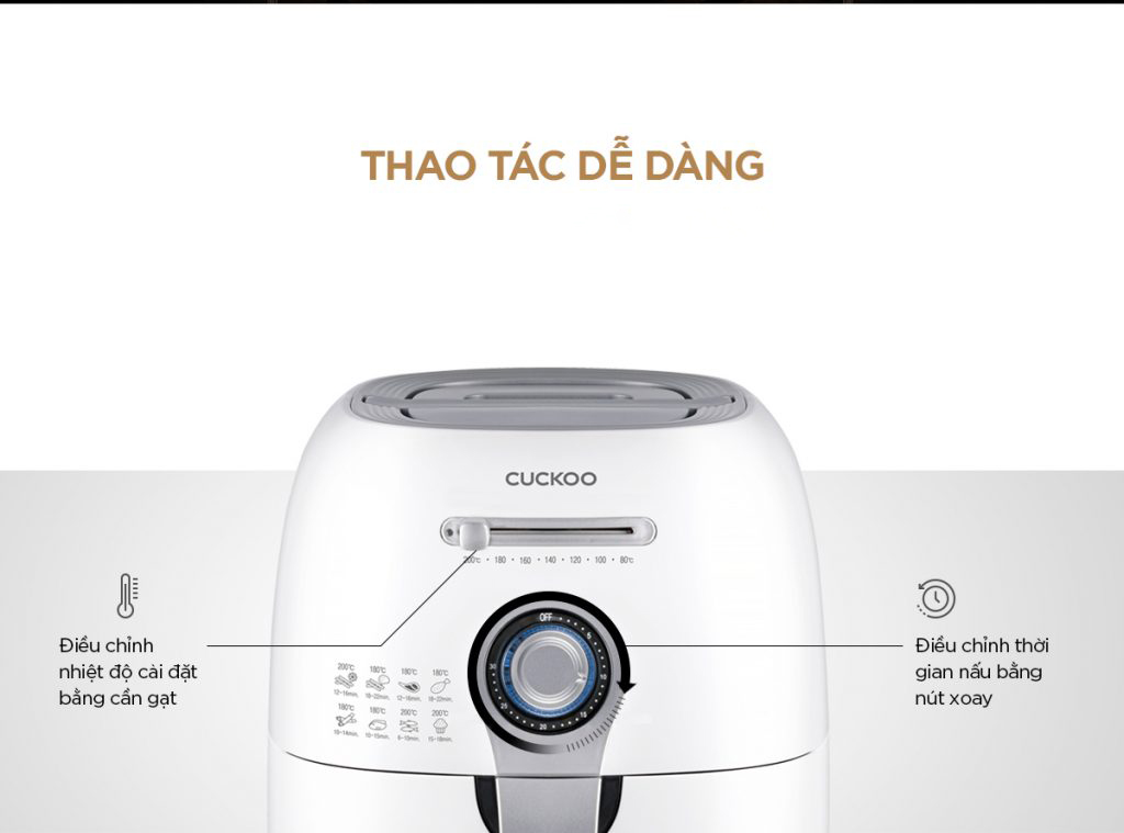 Nồi chiên không dầu Cuckoo CAF-C0510D 2,9 lít 1400W - Hàng chính hãng