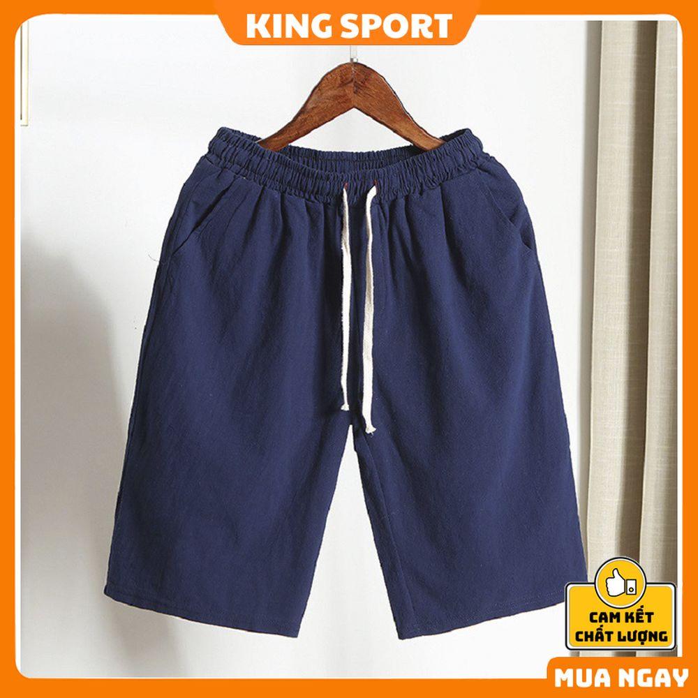 Quần đùi đũi nam nữ mặc nhà form rộng big size chất vải đũi thái xước cao cấp mềm mịn thoáng mát short BIBINO