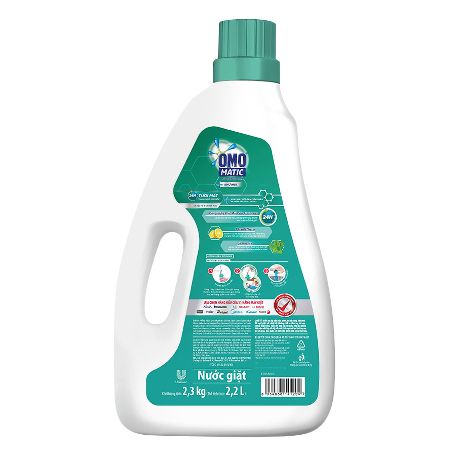 Nước Giặt Omo Matic Khử Mùi 2.3kg