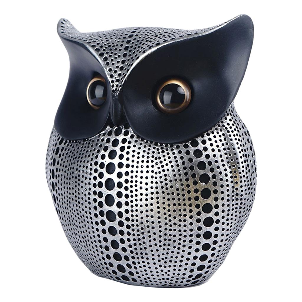 Chic Owl Figurine Sculpture Decorative Ornament Miniature Decor