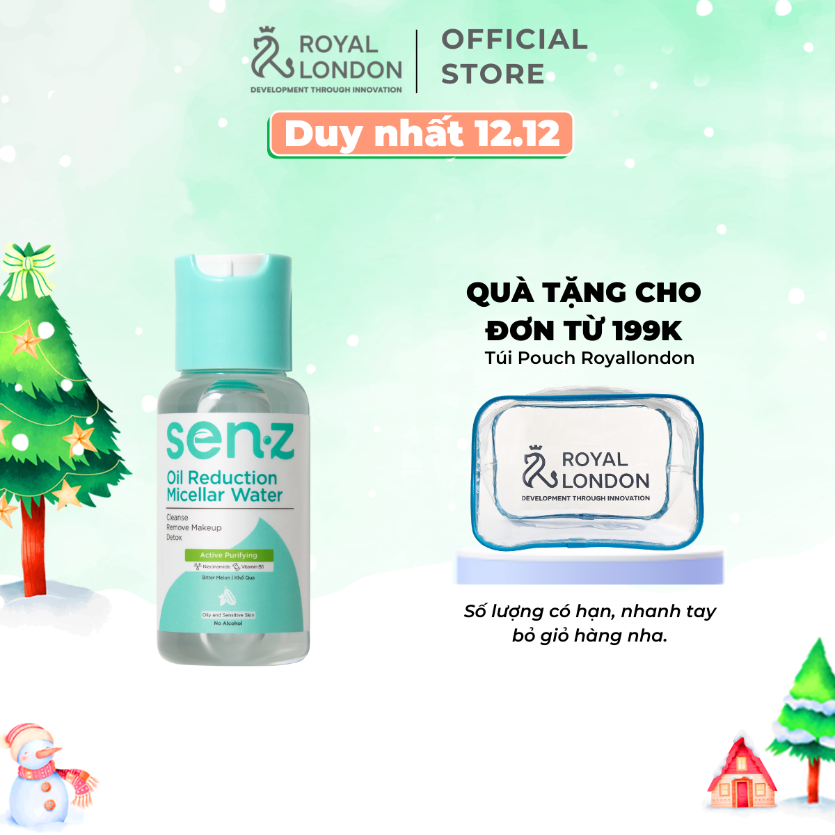 [TRAVEL SIZE] Nước Tẩy Trang SenZ Micellar Water 50ML