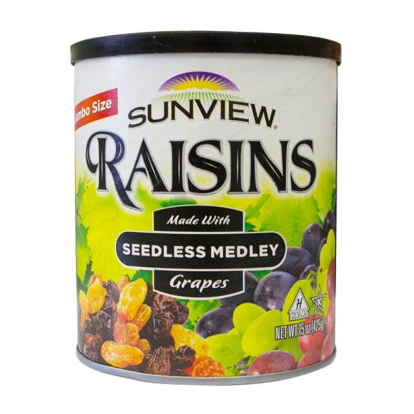 Nho Khô Mỹ Raisin Sunview không hạt vị thập cẩm 425g date mới