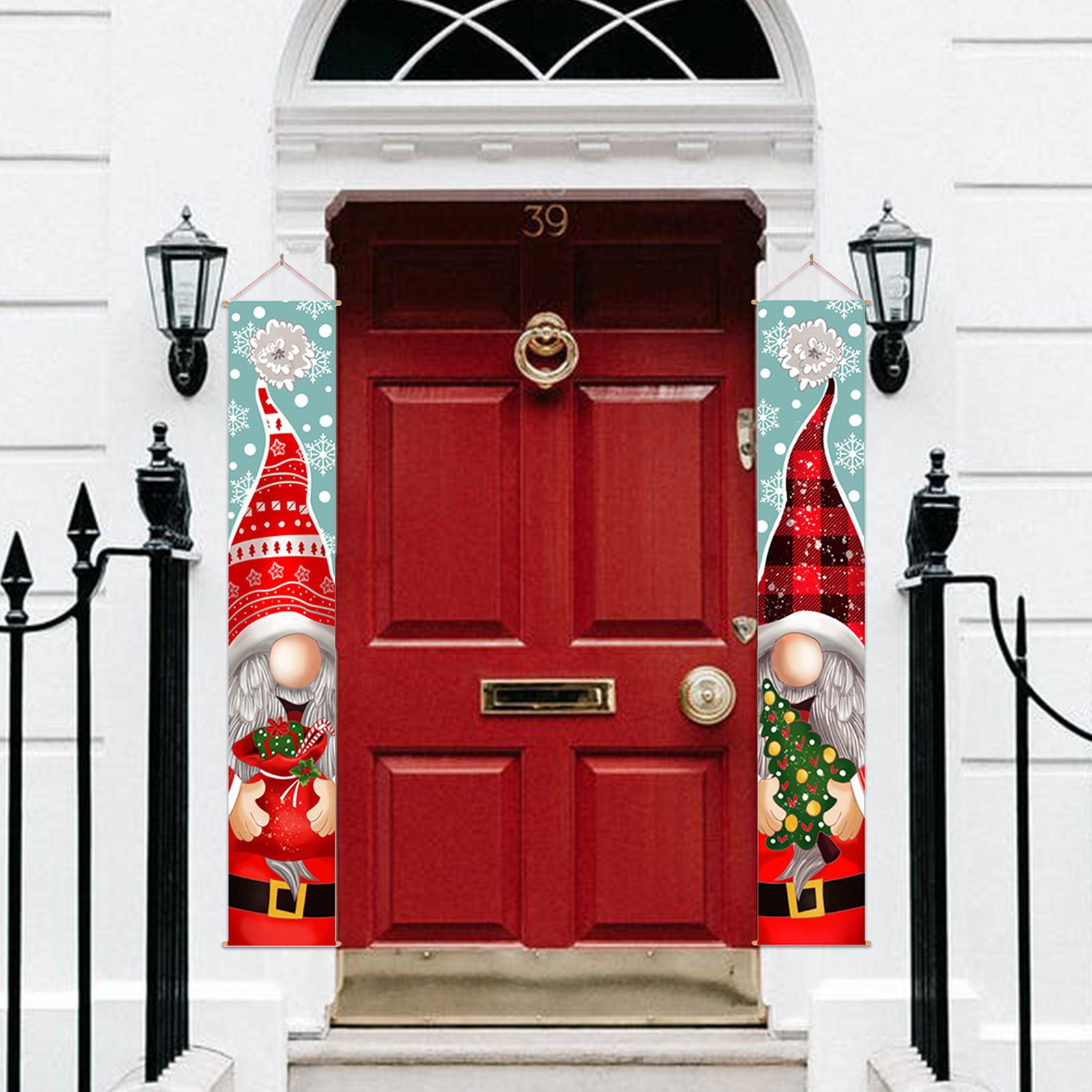 Christmas Porch Sign Merry Christmas Hanging Banner Welcome Christmas Front Door Banner Xmas Hanging Sign Decorations