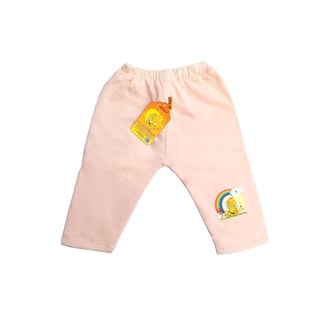 Sơ sinh-Quần màu nỉ dài Cotton 2 lớp BABIBOO - BB67