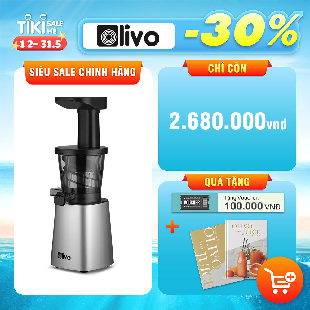 Máy Ép Chậm Olivo SJ210 [CHÍNH HÃNG] Làm Kem, Ép Rau Củ Quả, Ép Đậu Nành 3 Trong 1, Ép Kiệt Bã 99% Thiết Kế Đột Phá, Dễ Dàng Vệ Sinh