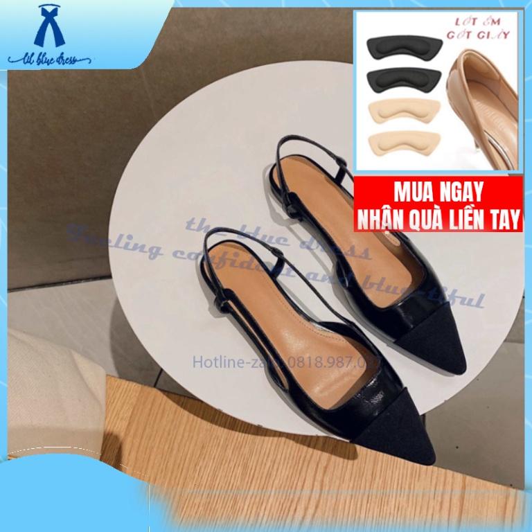 QUẢNG CHÂU Giày búp bê giày bệt Slingback phối mũi captoe có thêm bigsize