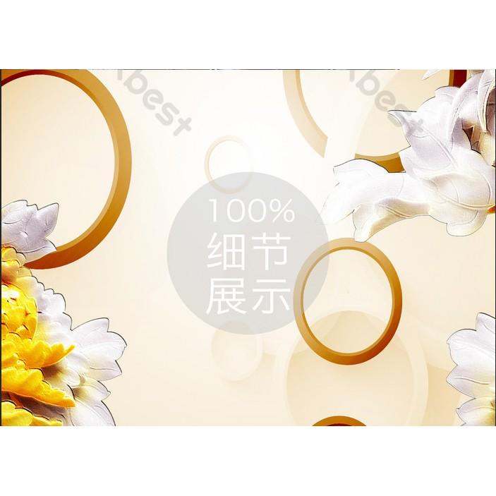 Tranh dán tường Hoa mẫu đơn chạm khắc nghệ thuật, tranh dán tường 3d hiện đại MS635928