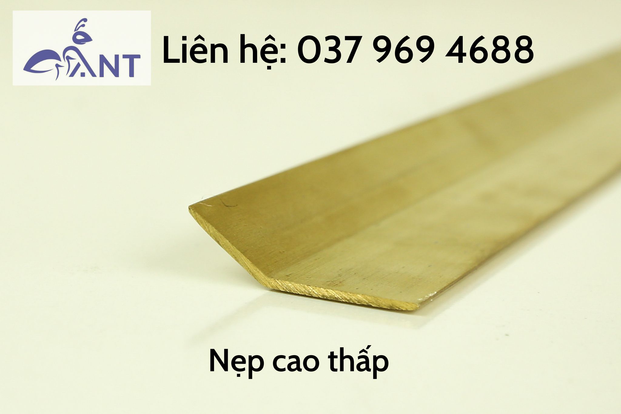 Nẹp đồng cao thấp, dùng dể trang trí nhà cửa, 1 thanh 4m, giá tính theo m