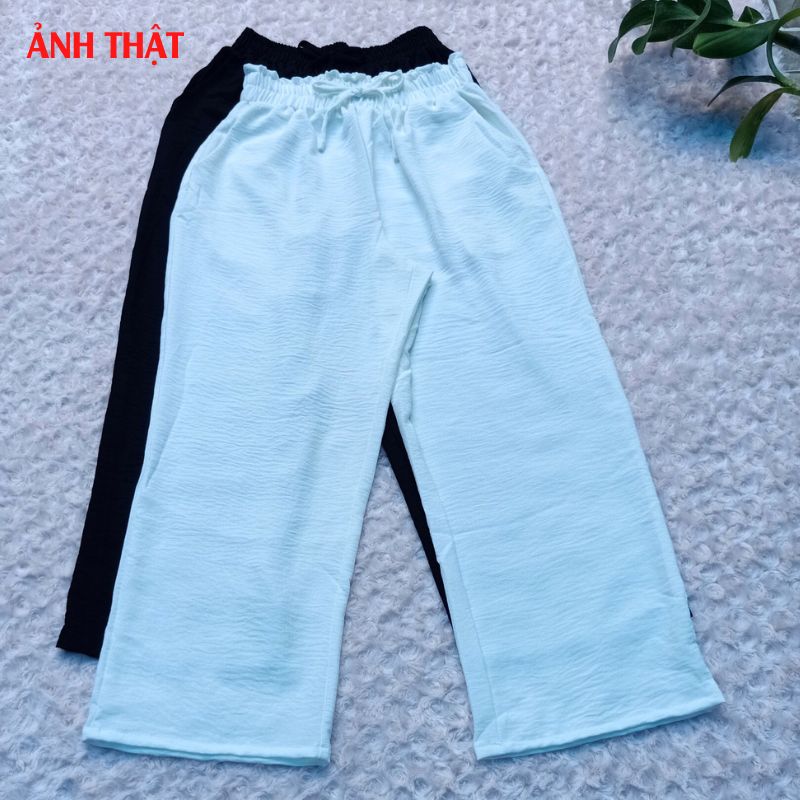 Quần Dài Nữ Suông Thanh Lịch Trẻ Trung ,Có Túi Cạp Chun ,Dài 88cm Chất Đũi Đẹp, Mịn Thoáng Mát QA0098