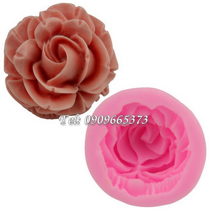 Khuôn silicon làm rau câu hoa hồng xoáy - Mã số 1313