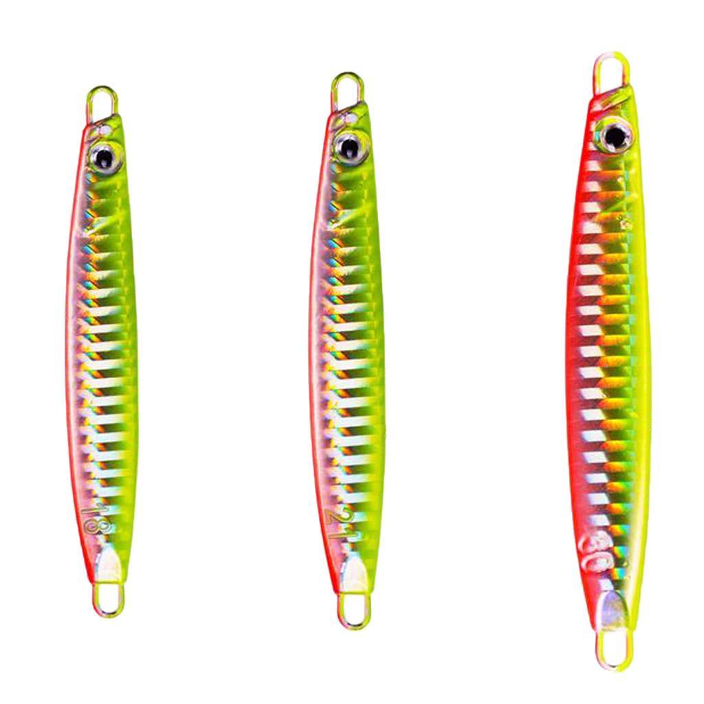 3 Pieces Metal Fishing Jig Baits 18g 21g 30g 3D Bionic Jigging Fishing Lures Fishing Tackle