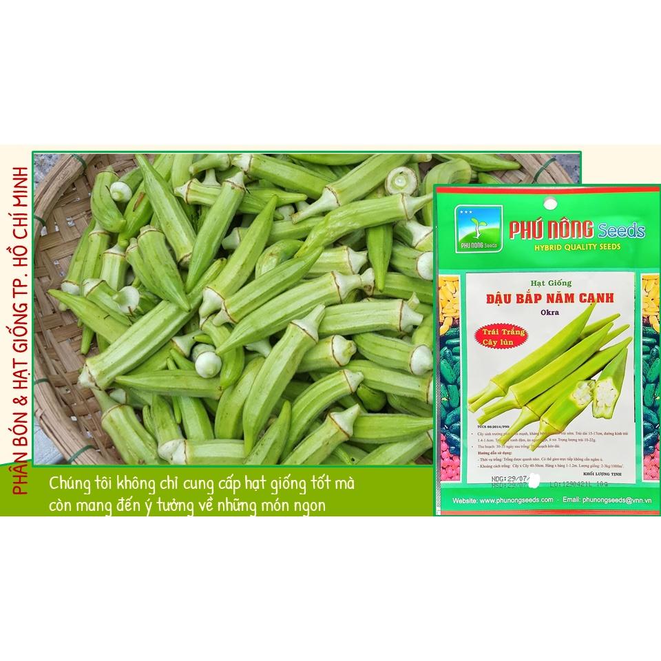 Hạt Giống Đậu Bắp 5 Cạnh Trái Trắng Cây Lùn - Phú Nông Seeds - Gói 10g - Shop Phân Bón và Hạt Giống