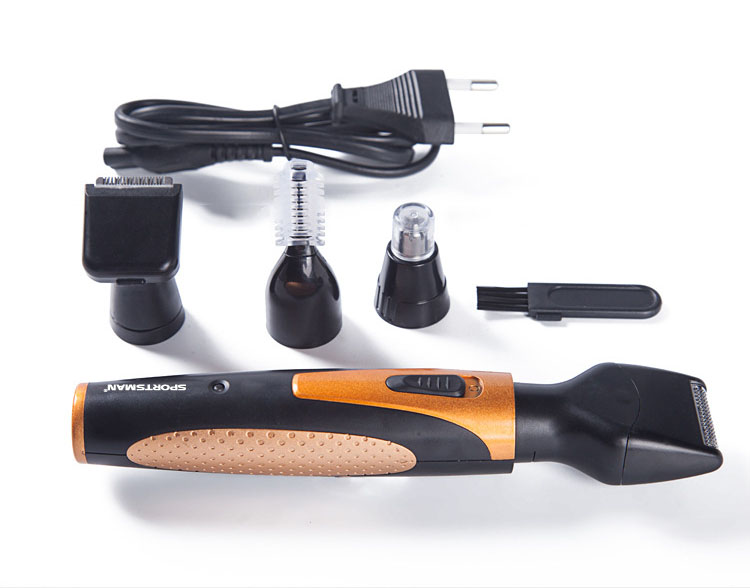   Giới thiệu sản phẩm   Tông đơ Máy cạo râu đa chức năng SPORTSMAN SM-409 cao cấp 4 trong 1 Mua máy cạo râu loại nào cho tốt?Mua của hãng nào cho tốt? Bạn đang có nhu cầu mua một chiếc máy cạo râu? Và bạn đang có rất nhiều câu hỏi! Chẳng hạn như: Trong bài viết này, chúng tôi sẽ bật mí tới các bạn sản phẩm sạo cao râu hót nhất hiện nay giúp bạn có thể sử dụng 4 công dụng chỉ trong một chiếc máy cạo râu! Cho đến làm thế để sử dụng máy cạo râu đúng cách? Địa chỉ mua máy cạo râu uy tín? Ngoài cạo râu còn có thêm chức năng gì? Thương Hiệu: SPORTSMAN Model: SM-409 Màu sắc: Vàng Điện dầu vào: 110 - 240V Cân Nặng: 90g Công Xuất: 3W/110-240V/50Hz Chế độ điện: Sạc lại Phương pháp lau dọn: Nước rửa Thời gian sạc của máy cạo râu: 8 giờ Đầu cạo râu: Máy lắc 4 đầu Công suất cực đại: 3W