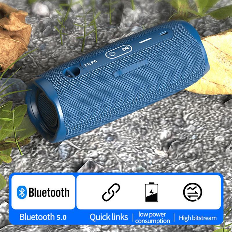 Loa Bluetooth không dây Flip6, Loa siêu trầm chống nước khi lái xe ngoài trời, Đầu vào âm thanh AUX, Phát lại thẻ TF, Máy nghe nhạc MP3 Color: red
