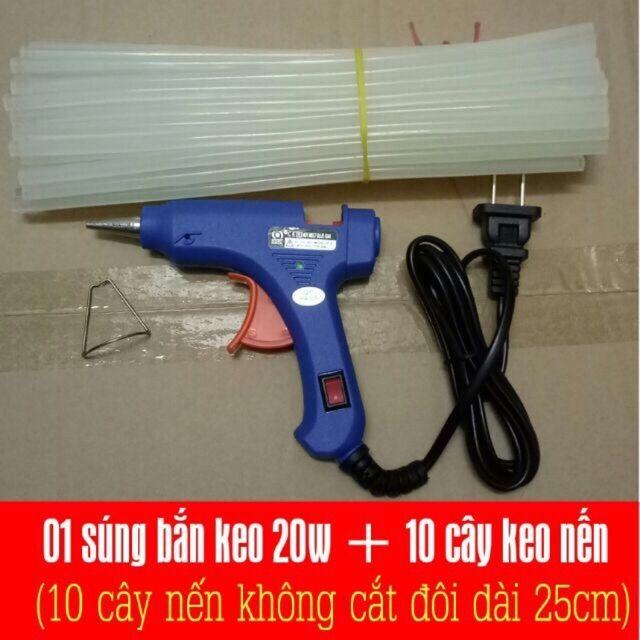 Súng bắn keo nhỏ và 10 keo nến nhỏ dài 28cm Phước Thành